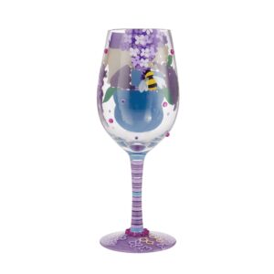 Enesco Designs by Lolita Best Grandma Ever Hand-Painted Artisan Wine Glass, 15 Ounce, Multicolor