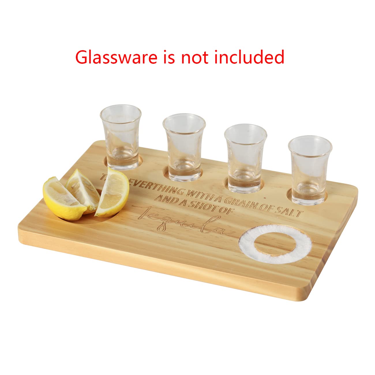 Tequila Fight Board Tequila Gifts Handmade Tequila Shot Tray with Salt Rim for Taco Bar, Family Dinner, Parties