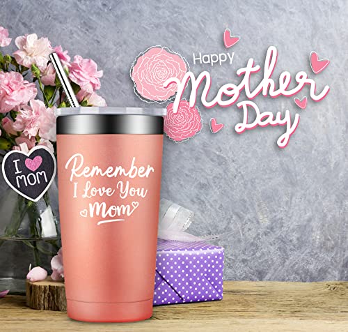 BIRGILT Mom Gifts from Daughter, Son, Kids - Remember I Love You Mom - Christmas Gifts for Mom - Mothers Day Gift for Mom - Tumbler Cup