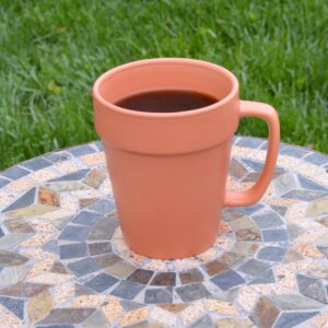Culver 14-ounce Flower Pot Ceramic Mug, Set of 2 (Terra Cotta Color)