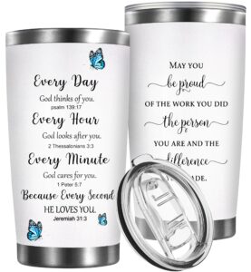 petitian christian gifts for women faith inspirational gift religious bible verse gifts for friends girls sister spiritual butterfly 20 oz stainless steel tumbler birthday gifts for mom mothers day