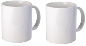 blue ribbon white sublimation plain blank coffee mugs, hot chocolate mugs, ceramic mugs, hot cocoa mugs, mug sets, gift pack of 2 11 oz