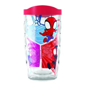 tervis marvel spider man spidey and friends made in usa double walled insulated tumbler travel cup keeps drinks cold & hot, 10oz wavy, classic