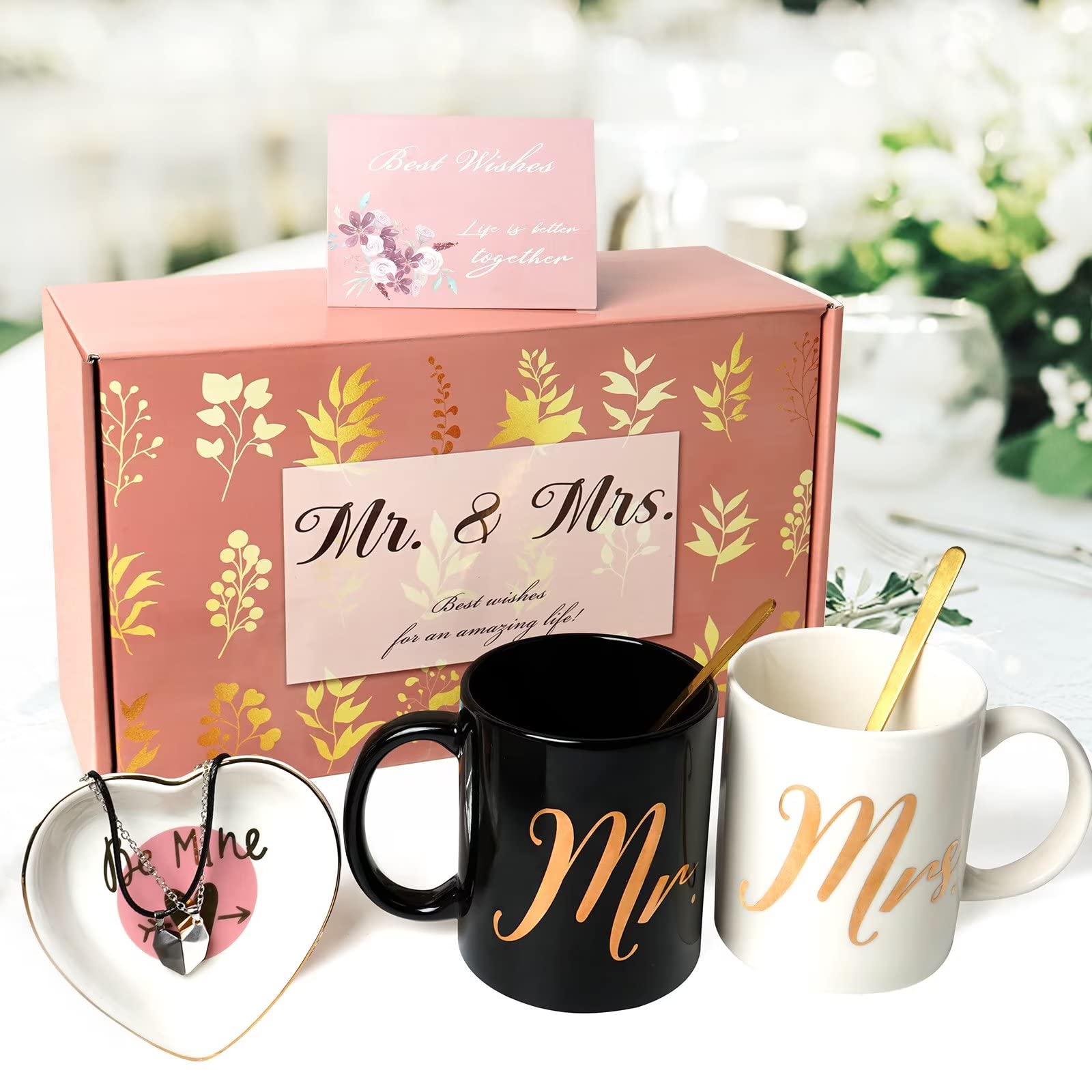 Vakuny Wedding Gifts for Couples - Bridal Shower Gift for Her Women - Anniversary Engagement Honeymoon Gifts for Newlyweds - Mr & Mrs Gifts for Bride and Groom