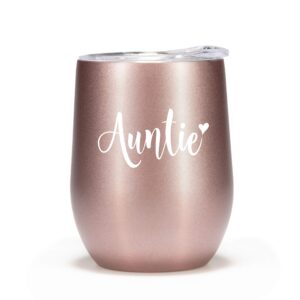 violet and gale aunt gifts from niece - great gift for aunts 12oz auntie wine glass tumbler best aunt ever birthday mug cup