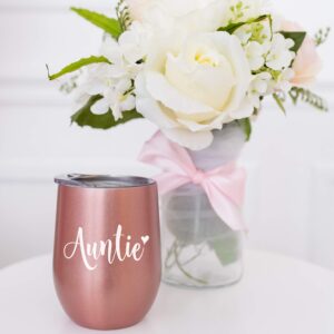 Violet and Gale Aunt Gifts from Niece - Great Gift for Aunts 12oz Auntie Wine Glass Tumbler Best Aunt Ever Birthday Mug Cup