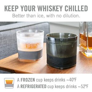 Host Freeze Cooling cups set of 2, Old Fashioned Glass with Silicone band for Bourbon, Scotch, and Whiskey, whisky gifts for men, Smoke