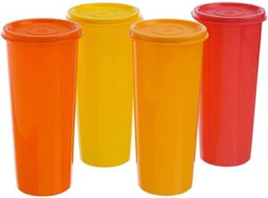 tp-640-t212 tupperware plastic jumbo tumblers (set of 4)