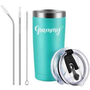qtencas mothers day gifts for grandma, grammy stainless steel insulated travel tumbler, new grandma gifts gigi mimi gifts christmas gifts for grandma to be grammy from grandchildren(20oz, mint)