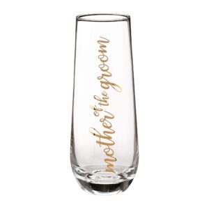 lillian rose mother of groom stemless champagne wedding toasting glass, 1 count (pack of 1), clear