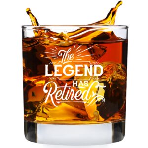 humor us goods retirement themed old fashioned glass - humorous whiskey gift - suitable for gin - unique present for coworker - retirement party decorations - personalized whiskey glass - 11 oz