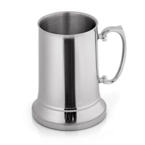 maxam stainless steel tankard style beer mug, 20 ounce