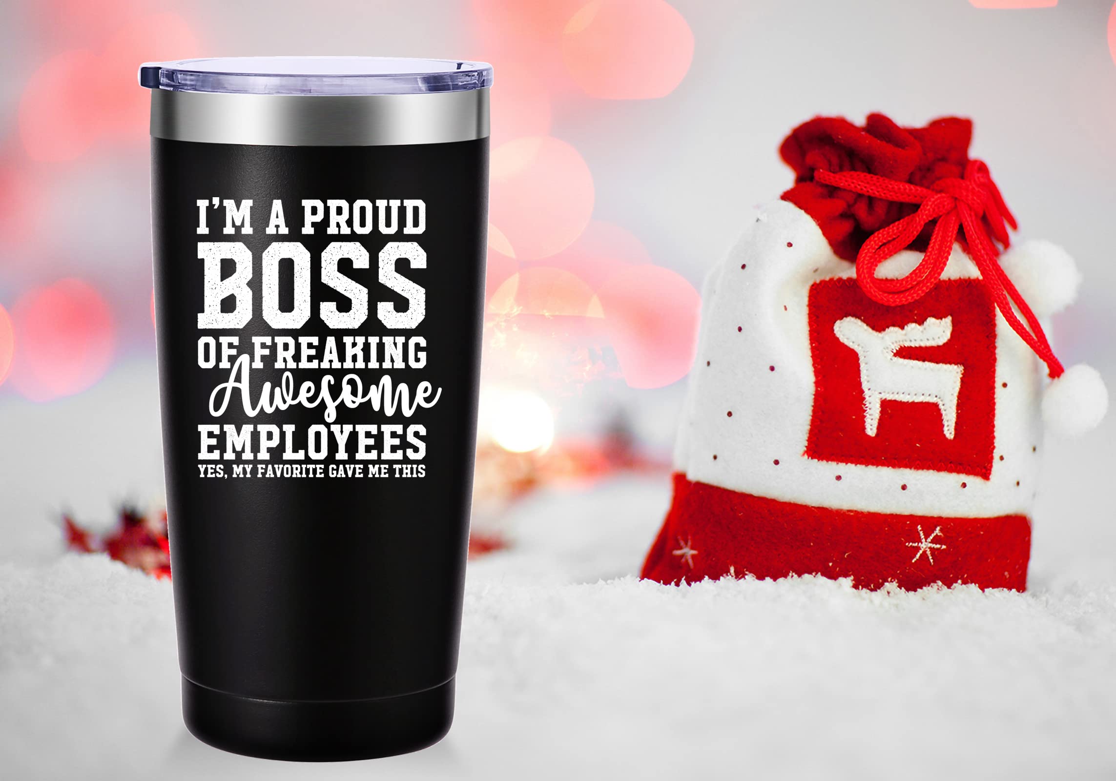 AMZUShome I Am A Proud Boss Travel Mug Tumbler.Funny Boss Day,Office Gifts.Moving Appreciation Retirement Birthday Christmas Gifts For Men Women Boss Boss Lady From Employees(20oz Black)