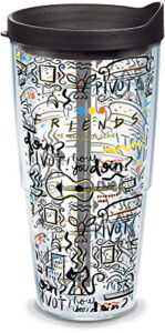 tervis friends pattern made in usa double walled insulated tumbler travel cup keeps drinks cold & hot, 24oz, classic