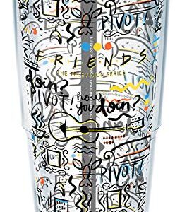 Tervis Friends Pattern Made in USA Double Walled Insulated Tumbler Travel Cup Keeps Drinks Cold & Hot, 24oz, Classic