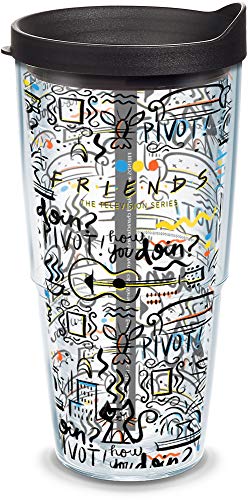 Tervis Friends Pattern Made in USA Double Walled Insulated Tumbler Travel Cup Keeps Drinks Cold & Hot, 24oz, Classic