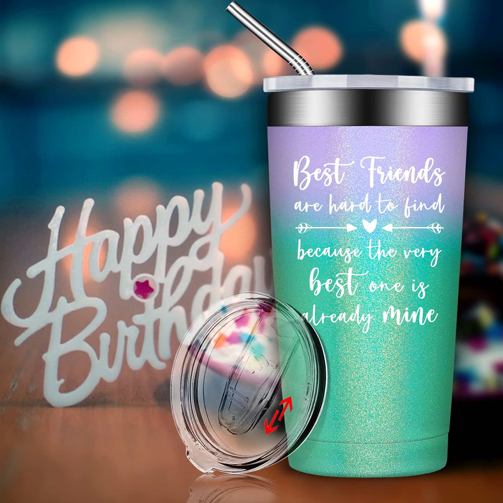 BIRGILT Best Friend Gift for Women - Friendship Gifts for Best Friends - Best Friend Christmas Gifts for Women - 20oz Best Friend Tumblers Cups