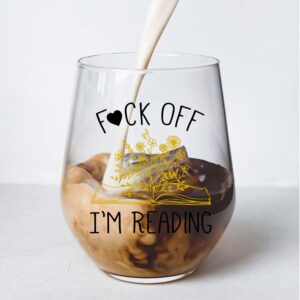 Perfectinsoy I'm Reading Wine Glass, Cute Funny Book Club Gifts for Lovers of Reading & Fun Librarians, Bookworm Gift, Reader Wine Glass, Gift for Readers, Gift for Book Lovers, Gag Gift for Women