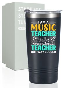 onebttl music teacher gifts tumbler for women men piano band teacher, 20oz stainless steel mug with lid and straw for teacher appreciation day, christmas, retirement - way cooler