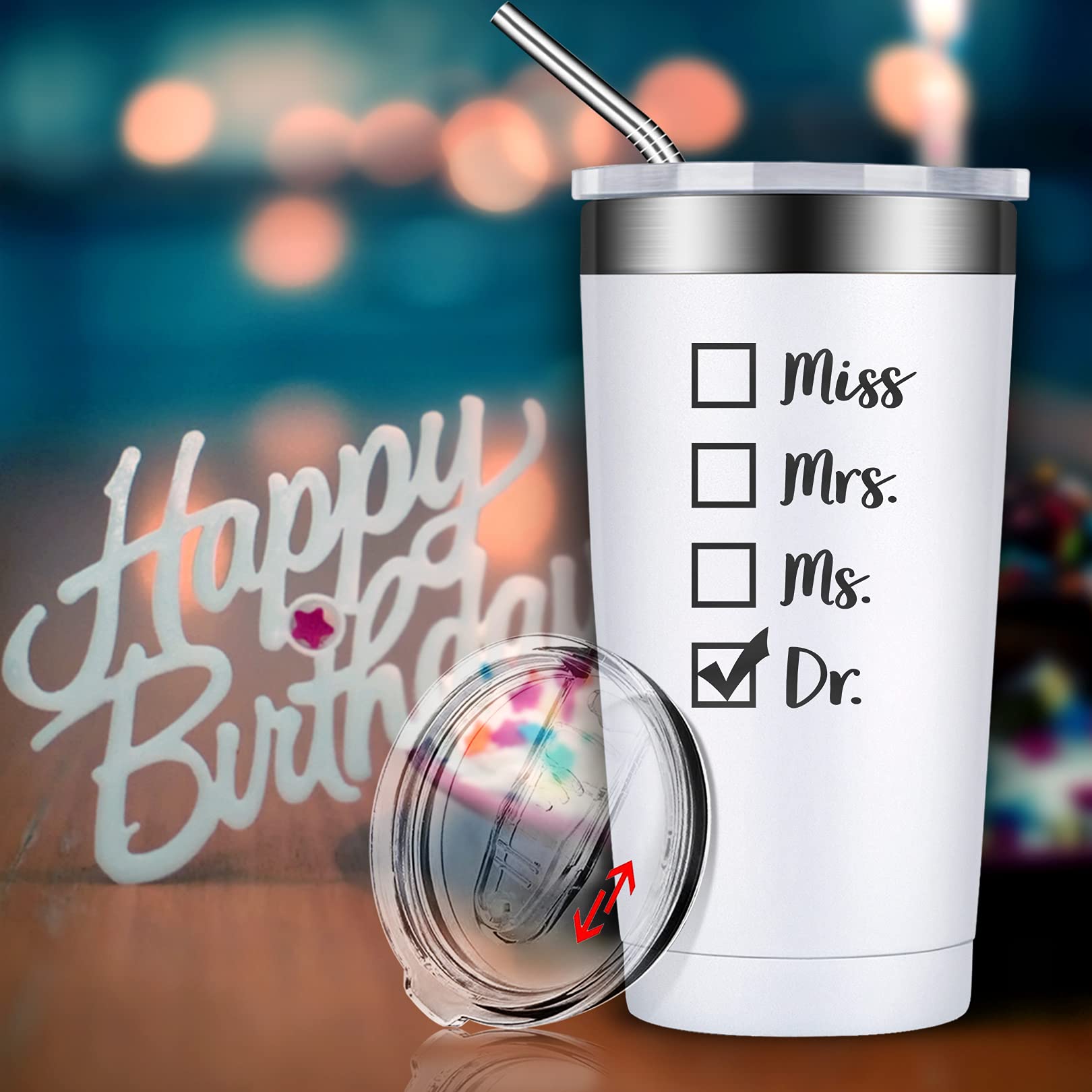 BIRGILT Phd Graduation Gifts - Doctor Gifts for Women - Doctors Day Gifts, Dr Day Gifts - Doctorate Gifts for Her - 20oz Doctor Tumbler