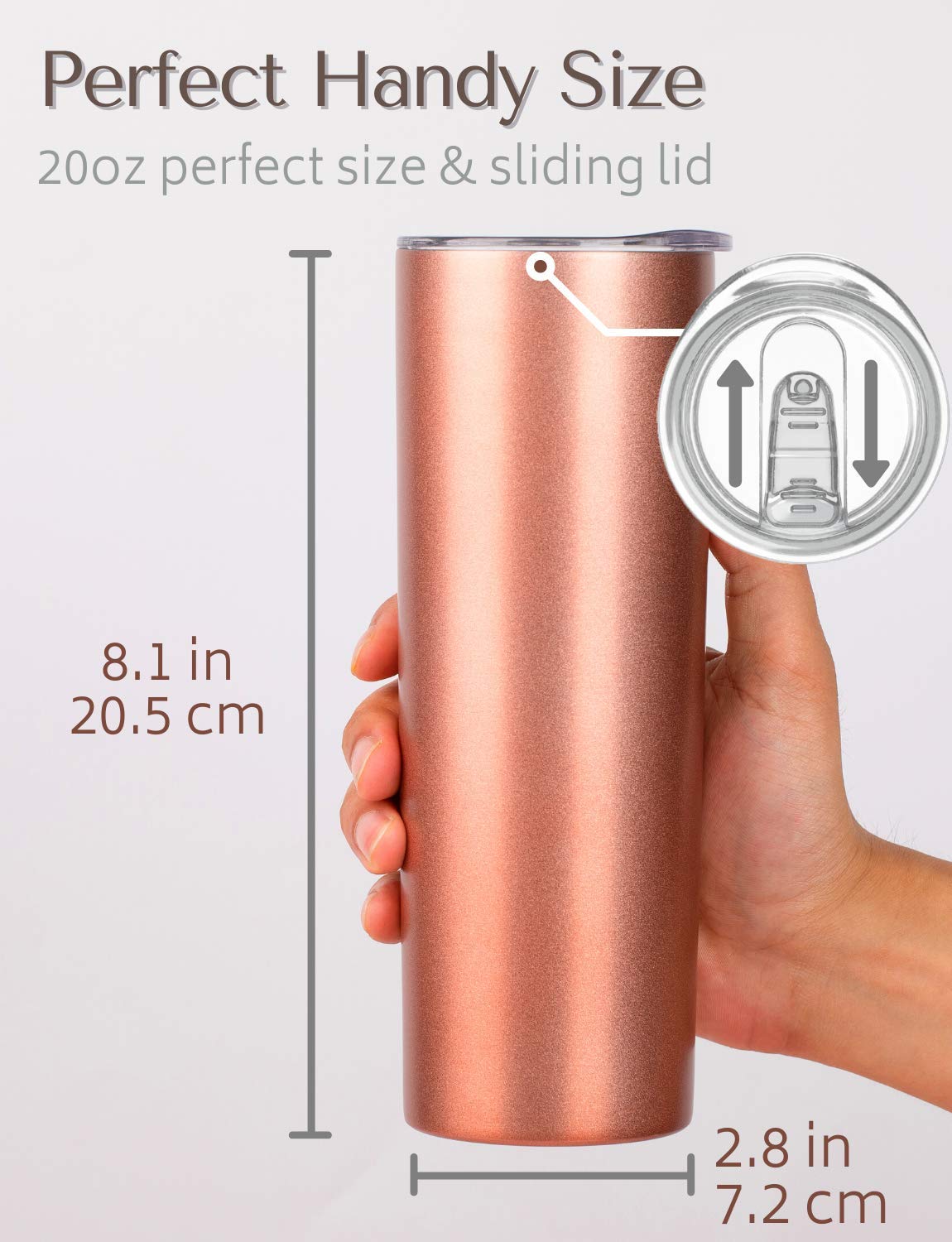 Onebttl Birthday Gifts for Women, Her, Girlfriend, Mom, Best Friends, Aunt, 20oz Stainless Steel Skinny Tumbler with Lid and Straw, Queens are Born in May - Rosegold