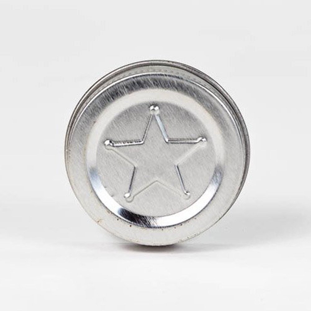 THE SLINGER Shot Glasses Set - Mini Mason Jars with Lids Featuring Unique Star Design (10 Pack) 2 ounces