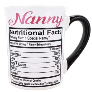 cottage creek nanny mug, 16oz. ceramic nanny coffee mug, nanny grandma gifts