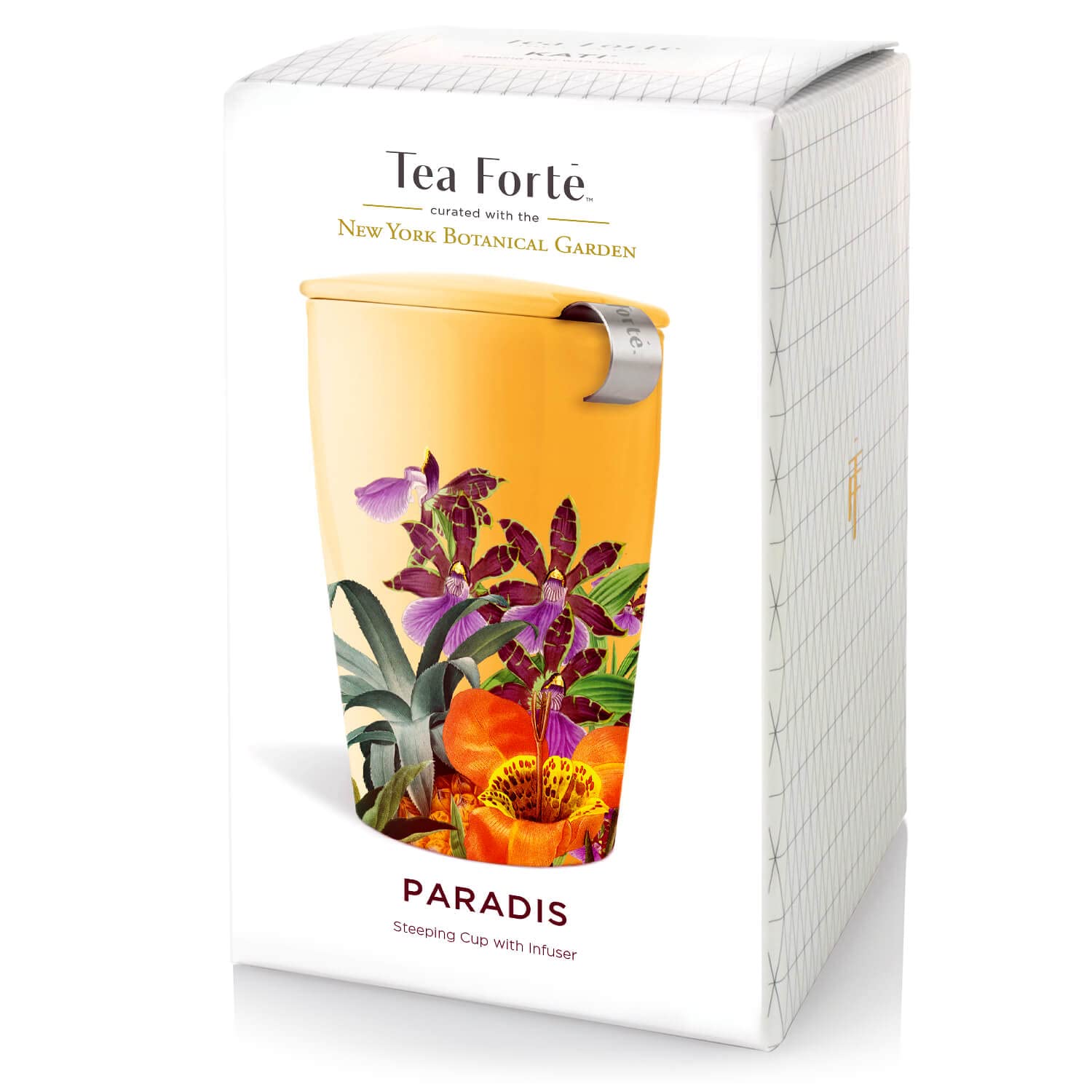 Tea Forte Kati Cup Paradis, Ceramic Tea Infuser Cup with Infuser Basket and Lid for Steeping Loose Leaf Tea