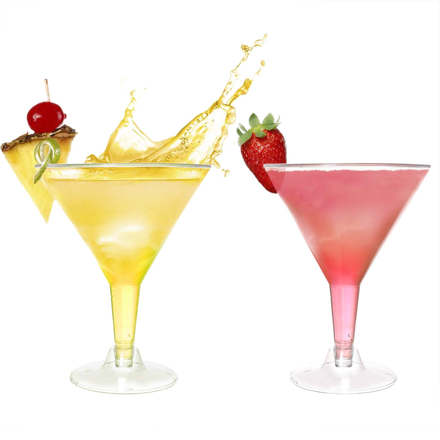 7oz Plastic Martini Glasses for Parties,72 pack Clear Plastic Martini Glasses,Mini Dessert Cups,Clear Plastic Wine Glasses,Plastic Cocktail Glasses