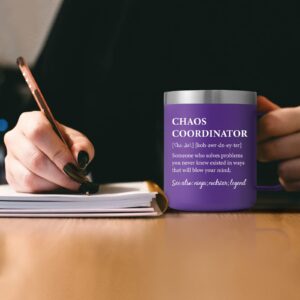 LiqCool Chaos Coordinator Gifts for Women, Bosses Day Gifts for Her, Thank You Gifts for Manager Office Wedding Planner, Birthday Gifts for Boss Lady, 12Oz Coffee Mug