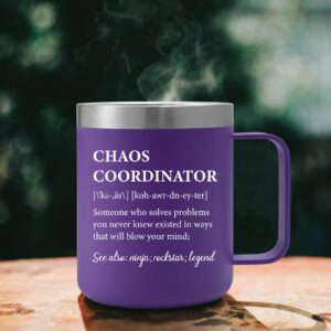 LiqCool Chaos Coordinator Gifts for Women, Bosses Day Gifts for Her, Thank You Gifts for Manager Office Wedding Planner, Birthday Gifts for Boss Lady, 12Oz Coffee Mug