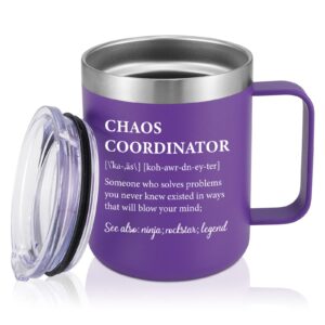 LiqCool Chaos Coordinator Gifts for Women, Bosses Day Gifts for Her, Thank You Gifts for Manager Office Wedding Planner, Birthday Gifts for Boss Lady, 12Oz Coffee Mug