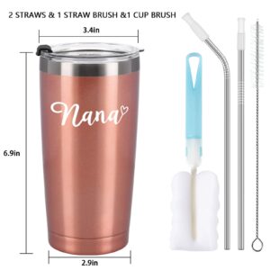 Grandma Gifts, Nana Stainless Steel Travel Tumbler, Christmas Birthday Mother’s Day Gifts for New Grandma Nana Grandmother Gigi Granny Mom Women from Grandchildren, 20oz Insulated Tumbler, Mint