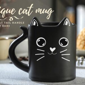 Onebttl Funny Cat Coffee Mug, Cat Mug with Cat Ears and Cat Tail Handle, Cat Gifts for Cat Lovers on Christmas, Birthday - Best Cat Mom Ever