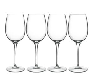 luigi bormioli crescendo 13-ounce chardonnay wine glasses, set of 4, crystal son-hyx glass, made in italy.