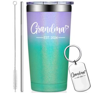 grifarny new grandma gifts - grandma est. 2024 tumbler cup - first time grandma gifts - 1st mothers day gift for new grandma, new grandmother, grandma to be, promoted to grandma