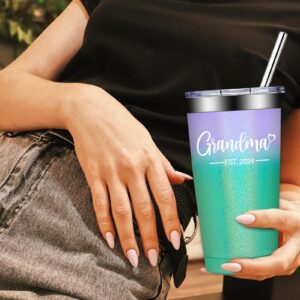 Grifarny New Grandma Gifts - Grandma Est. 2024 Tumbler Cup - First Time Grandma Gifts - 1st Mothers Day Gift for New Grandma, New Grandmother, Grandma to be, Promoted to Grandma