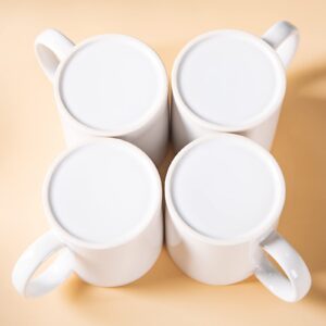 Cutiset 11 Ounce Ceramic Plain White Mugs,White Ceramic Mug,Sublimation Mugs, Bulk Mugs,Set of 6