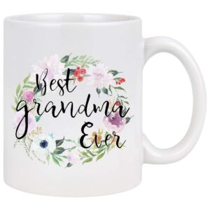 yhrjwn best grandma ever mug best grandma gifts - grandma coffee mug - grandma birthday gifts from granddaughter grandchildren grandson - coffee mug gifts for grandma 11oz