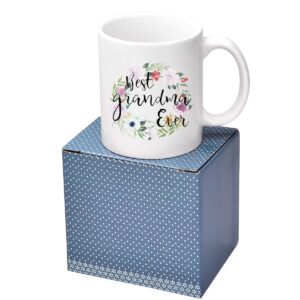 YHRJWN Best Grandma Ever Mug Best Grandma Gifts - Grandma Coffee Mug - Grandma Birthday Gifts from Granddaughter Grandchildren Grandson - Coffee Mug Gifts for Grandma 11Oz