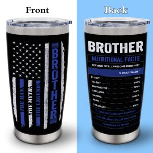 Big Brother Gift,Gifts for Brother Tumbler Coffee 20oz 1PC,Brother Birthday Gifts,Brother Gifts from Sister,Birthday Gifts for Brother,Best Gift Idea for Brother Men Him,Brother American Flag Cup