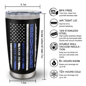 Big Brother Gift,Gifts for Brother Tumbler Coffee 20oz 1PC,Brother Birthday Gifts,Brother Gifts from Sister,Birthday Gifts for Brother,Best Gift Idea for Brother Men Him,Brother American Flag Cup