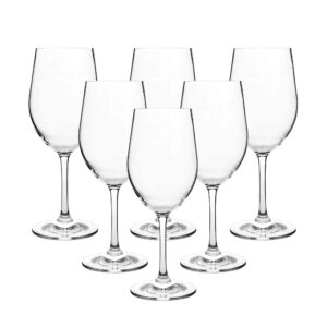 12.5-ounce unbreakable wine glasses-acrylic plastic stem wine glasses, set of 6clear color,dishwasher safe,bpa free (clear color, 12.5-ounce)