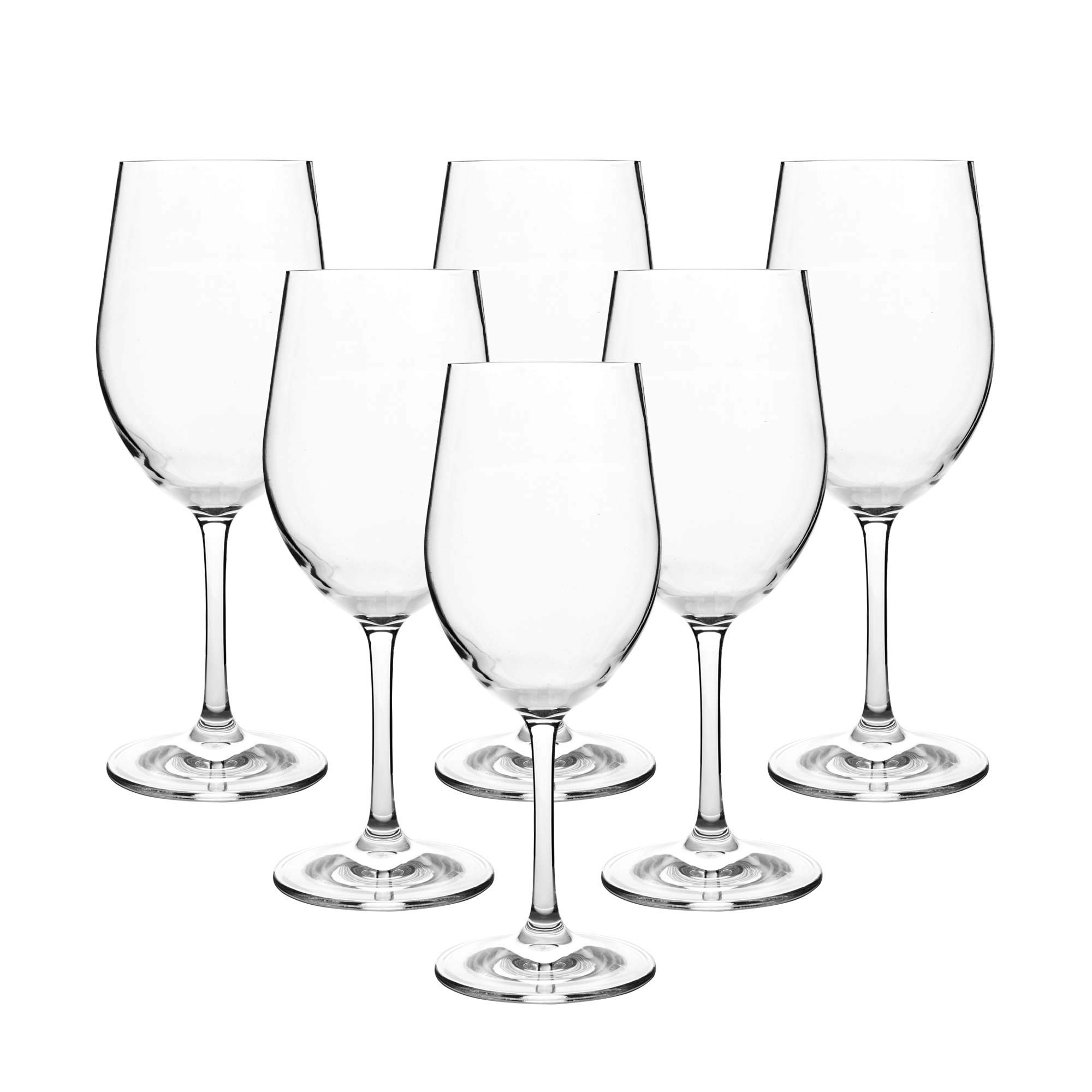 12.5-ounce Unbreakable Wine Glasses-Acrylic Plastic Stem Wine Glasses, set of 6clear color,Dishwasher Safe,BPA Free (clear color, 12.5-ounce)