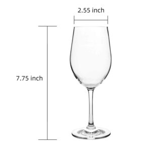 12.5-ounce Unbreakable Wine Glasses-Acrylic Plastic Stem Wine Glasses, set of 6clear color,Dishwasher Safe,BPA Free (clear color, 12.5-ounce)