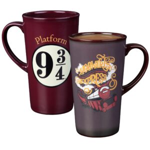 harry potter platform 9 3/4 tall mug, 17oz - hogwarts express image activates with heat - large tumbler style - officially licensed - gift for kids & adults