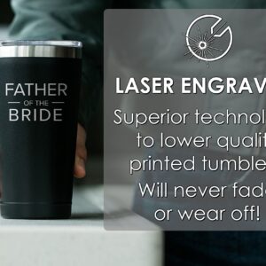 Sodilly Insulated Coffee Tumbler- Father's Day Gift- Engagement Announcement Accessory- Father of the Bride Tumbler Gifts- Special Father of the Bride- 16oz Black Insulated Coffee Tumbler