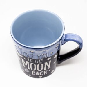 Boston Warehouse Love You to The Moon and Back Mug, 1 Count (Pack of 1), Blue