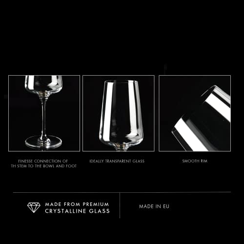 Krosno white and sparkling wine glasses | 6 pieces set | 13.52 oz | Infinity Collection | Elegant | Crystal Glass | Lead-free glass | Perfect for Homes, Restaurants and Receptions | Dishwasher Safe