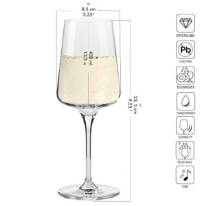 Krosno white and sparkling wine glasses | 6 pieces set | 13.52 oz | Infinity Collection | Elegant | Crystal Glass | Lead-free glass | Perfect for Homes, Restaurants and Receptions | Dishwasher Safe